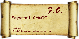 Fogarasi Orbó névjegykártya